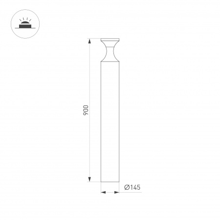 Arlight Светильник LGD-LONDARI-BOLL-H900-12W Warm3000 (BK, 125 deg, 230V) (IP65 Металл, 3 года)
