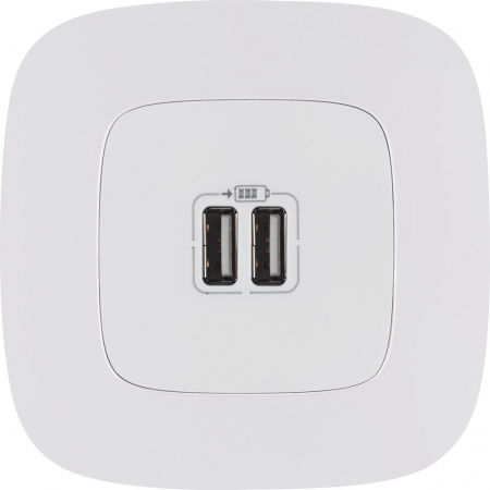 Legrand Valena ALLURE Бел Розетка 2-ая USB 240В/5В 1500мА (с лицевой панелью)