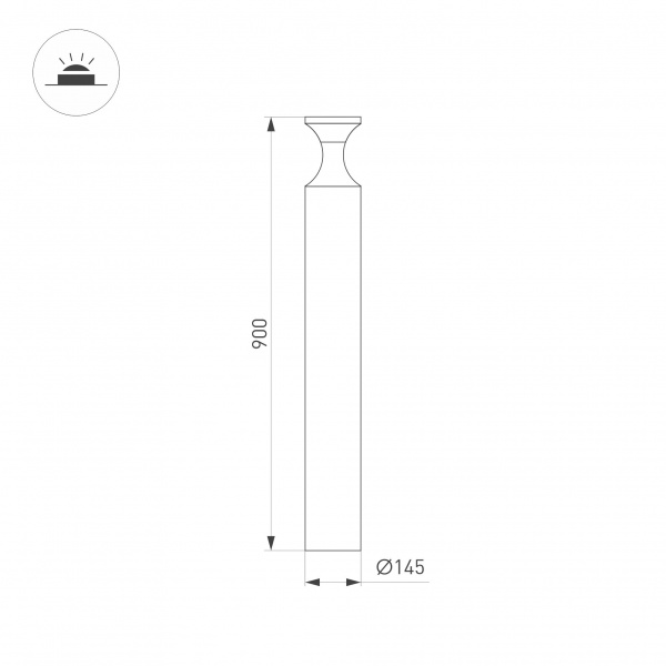 Arlight Светильник LGD-LONDARI-BOLL-H900-12W Warm3000 (BK, 125 deg, 230V) (IP65 Металл, 3 года)