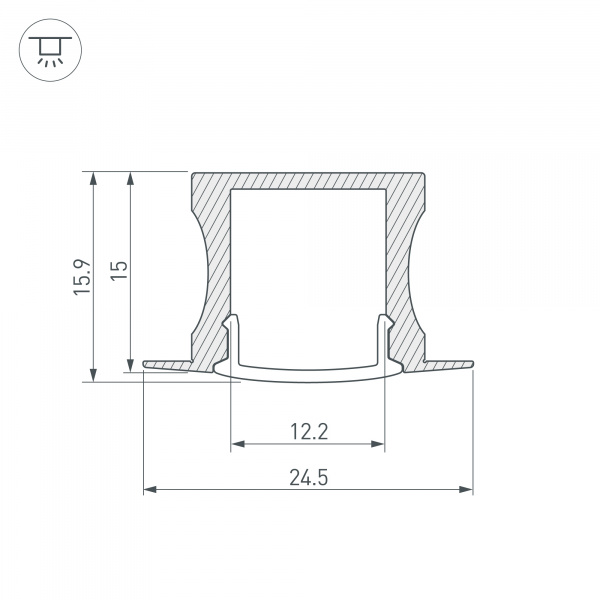 Профиль с рассеивателем Arlight ALU-SLIM-H15-F-2000 ANOD+FROST 018243
