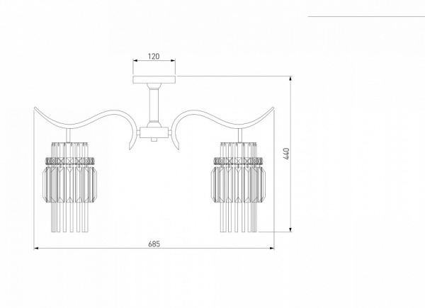 Потолочная люстра с хрусталём 10119/5 золото Eurosvet Sevilia
