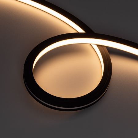 Arlight Лента герметичная NOVA-TOP-BLACK-A120-16x15mm 24V Warm2700 (10 W/m, IP67, 2835, 5m, wire x2) (Вывод боковой, 5 лет)