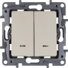 Legrand Etika Слоновая кость Выключатель 2-х клавишный с подсветкой, 10А, Винтовые клеммы