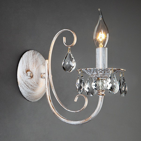 Бра с хрусталем 3305/1 белый с золотом Eurosvet Alda