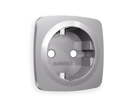 Лицевая панель OMEGA (Сталь матовый) для электрической розетки с заземлением QUANT OP5060