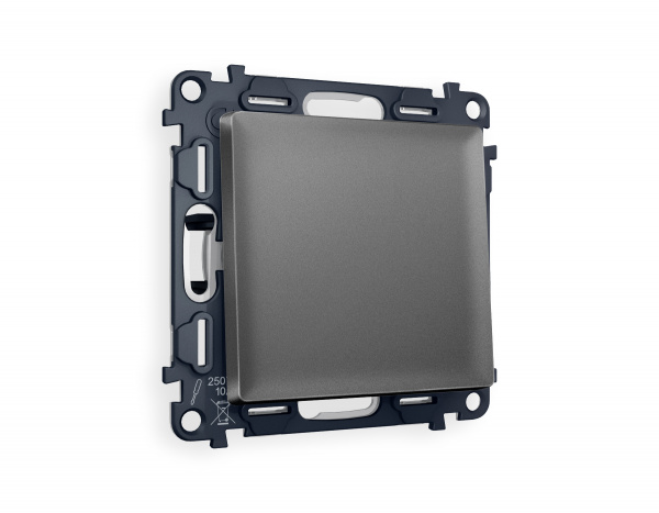 Комплект механизма 1-клавишного выключателя ALFA MA651010 Антрацит серый QUANT