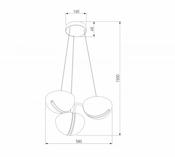 Подвесной светодиодный светильник 50083/3 LED золото Eurosvet Emisfero