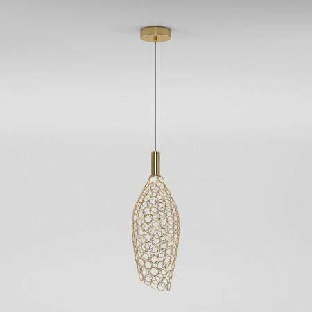 Подвесной светодиодный светильник с металлическим плафоном 90380/1 золото Eurosvet Ruche