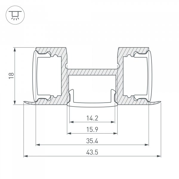 Профиль Arlight ARH-TRI-D-2000 ANOD 018829