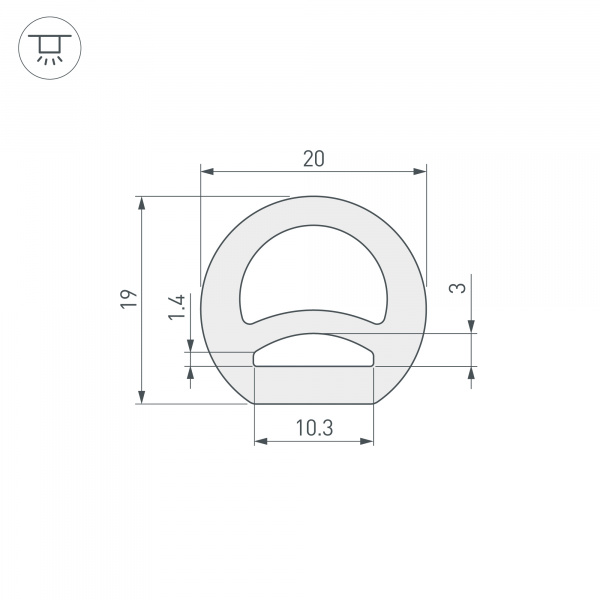 Arlight Силиконовый профиль WPH-FLEX-D20-TOP-S10-20m WHITE (Силикон)