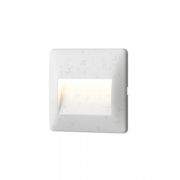 Светильник встраиваемый в стену HELM, IP65, LED 3000K, 2.5 Вт, белый, пластик