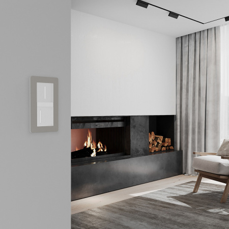 Рамка из поликарбоната на 2 поста Split дымчатый/белый, soft-touch W0023067