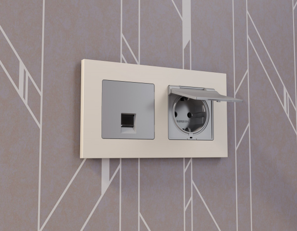 Рамка ALFA Qubi (Бежевый матовый) 2-ая AF250332