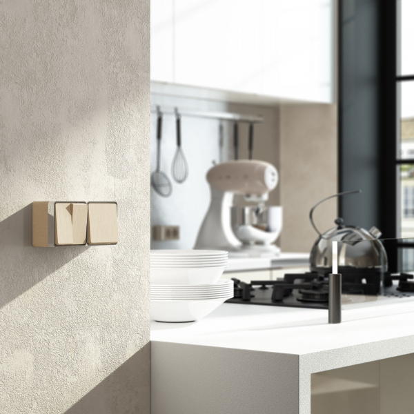 Выключатель одноклавишный влагозащищенный Gallant шампань рифленый W5010210