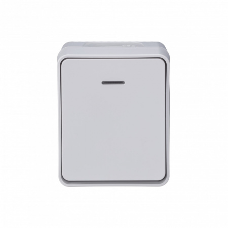 SE AtlasDesign Profi54 Наруж Белый Выключатель 1-клавишный  с подсветкой 10 АХ IP54