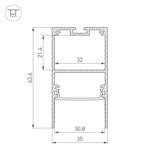 Профиль Arlight SL-Comfort-3563-2000 Anod 033277