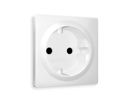 Лицевая панель ALFA (Белый матовый) для электрической розетки с/з со шторками QUANT AP1270