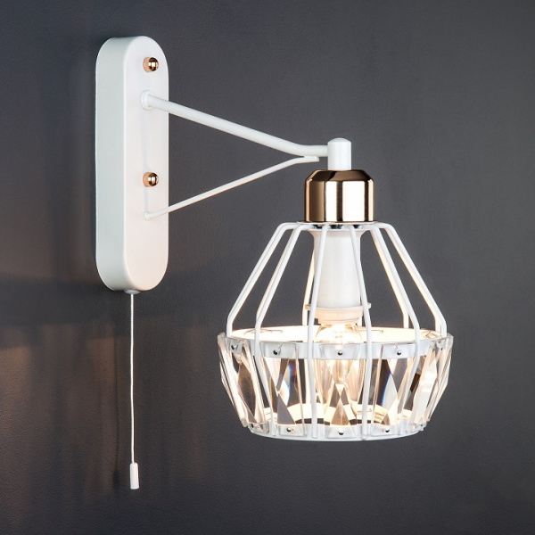 Бра с хрусталем 70075/1 белый Eurosvet Lord