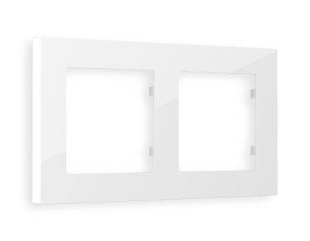 Рамка ALFA Techno (Белый глянец) 2-ая AF220102