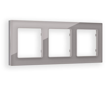 Рамка ALFA Platos (Сталь Стекло органическое) 3-ая AF330503