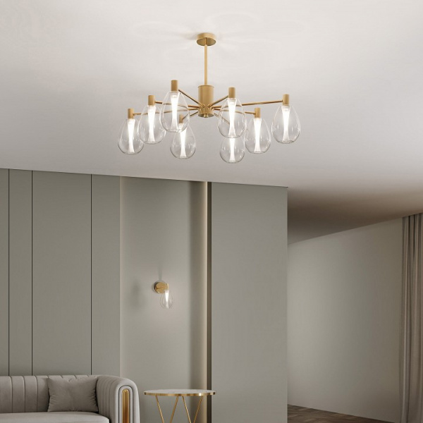 Потолочный светильник со стеклянными плафонами 60175/8 латунь Eurosvet Magma Потолочный светильник со стеклянными плафонами 60175/8 латунь Eurosvet Magma