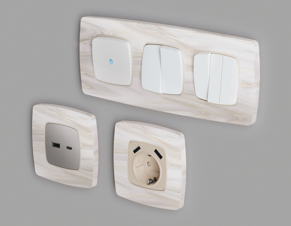 Рамка OMEGA Opera (Бежевый мрамор) 4-ая OF940304