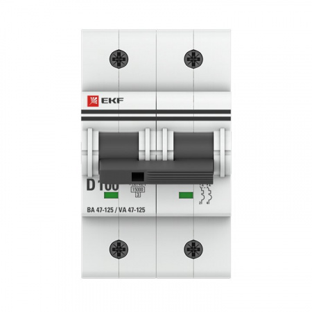 EKF PROxima ВА 47-125 Автоматический выключатель  (D) 2P 100А 15кА