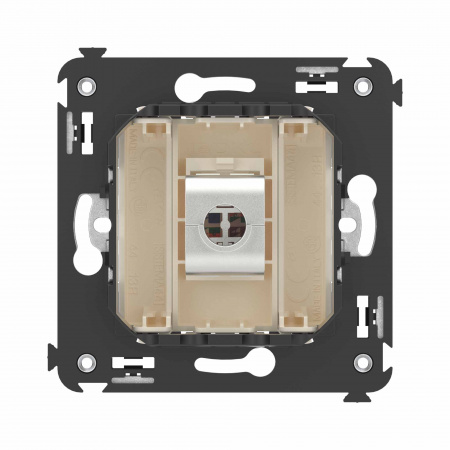DKC Avanti Компьютерная розетка RJ-45 без шторки в стену, кат.6А одинарная экранированная, Ванильная дымка