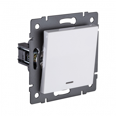 Выключатель 1-клавишный 10А/250В с LED подсветкой, белый Kollinger REA-S-002WH для Aspekt, Eleganz, Reflex