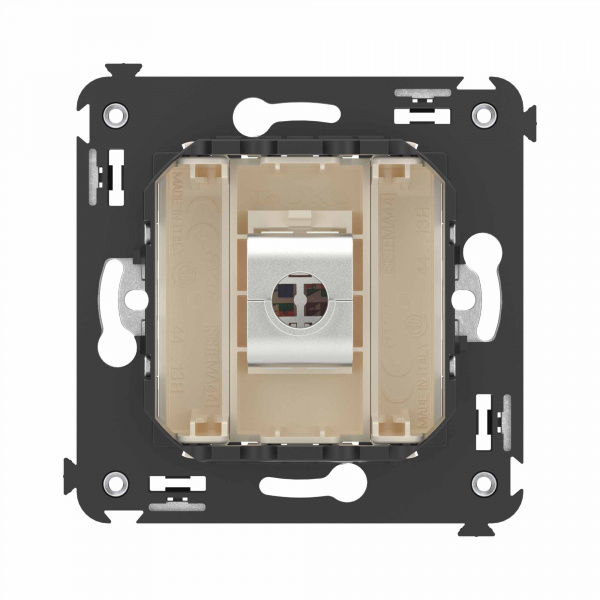 DKC Avanti Компьютерная розетка RJ-45 без шторки в стену, кат.6А одинарная экранированная, Ванильная дымка