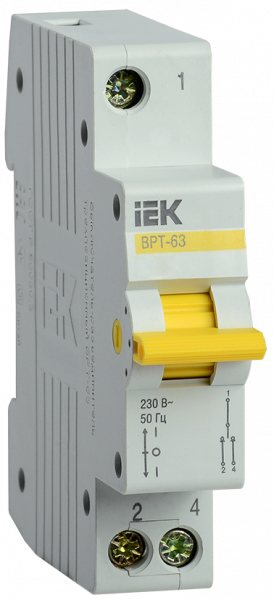 IEK KARAT Выключатель-разъединитель трехпозиционный ВРТ-63 1P 40А