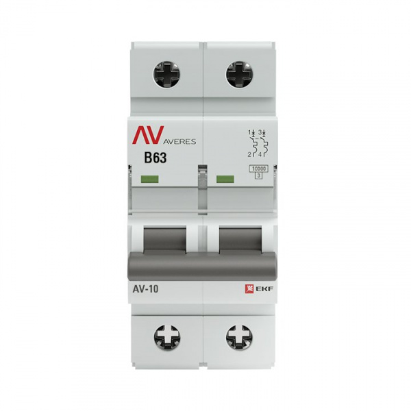 EKF Averes AV-10 Автоматический выключатель  (B) 2P 63А 10kA