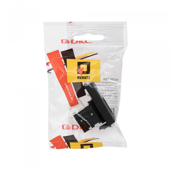 DKC Avanti Черный матовый Компьютерная розетка RJ-45  категория 5е 1 модуль