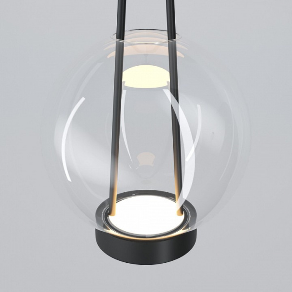 Подвесной светодиодный светильник со стеклянным плафоном 50267/1 LED черный Eurosvet Frasco