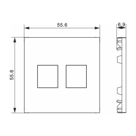 Donel Накладка 2-я для розеток RJ45, TV, SAT, матовый белый, серия A07, DE86933