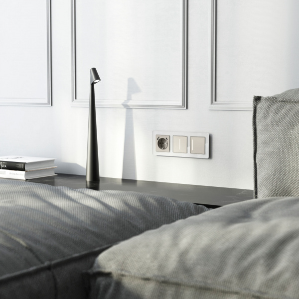 Розетка с заземлением, шторками и USB тип A+C (дымчатый) W1271704 Розетка с заземлением, шторками и USB тип A+C (дымчатый) W1271704