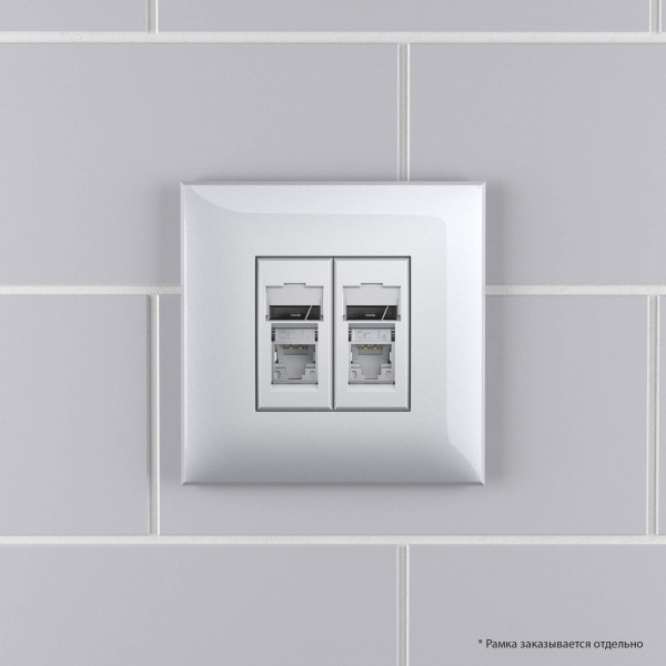 DKC Avanti Закаленная сталь Компьютерная розетка RJ-45 двойная  категория 5e экранированная