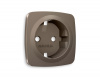 Лицевая панель OMEGA (Темная бронза матовый) для электрической розетки с заземлением QUANT OP6360