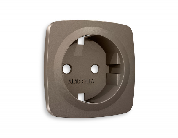 Лицевая панель OMEGA (Темная бронза матовый) для электрической розетки с заземлением QUANT OP6360