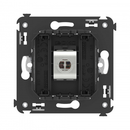 DKC Avanti Компьютерная розетка RJ-45 без шторки в стену, кат.5e одинарная экранированная, Черный матовый