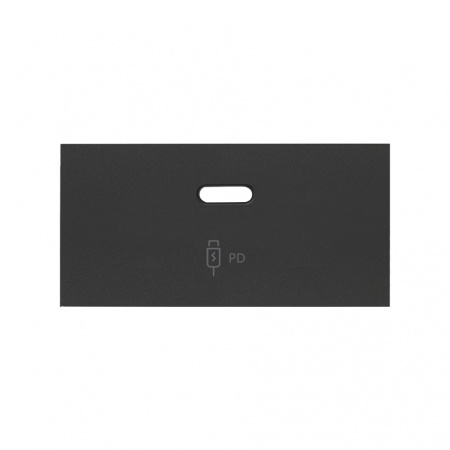 Simon 100 Черный матовый Накладка зарядного устройства USB C