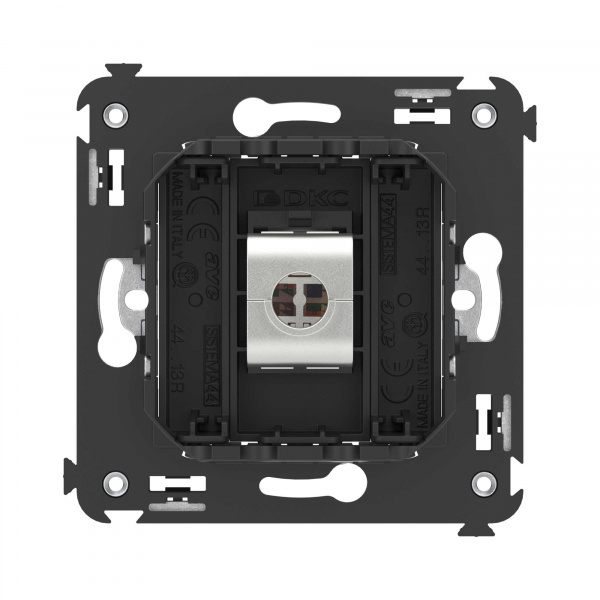 DKC Avanti Компьютерная розетка RJ-45 без шторки в стену, кат.5e одинарная экранированная, Черный матовый