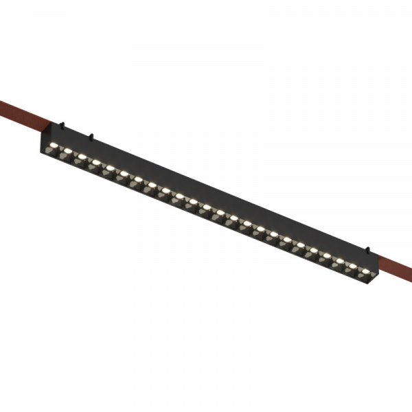 DK5572-BK Cветильник для трека-ремня Belty, серия Grill, со светодиодом, L642*W40*H45мм, 48V DC, 24W, RA90, 24°, 4000K, IP20, черный, алюминий