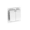 Systeme Electric Glossa Белый Выключатель 2-клавишный с подсветкой, сх.5а, 10АХ, мех., быстрозажим. клем.