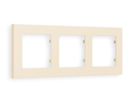 Рамка ALFA Techno (Бежевый матовый) 3-ая AF220333