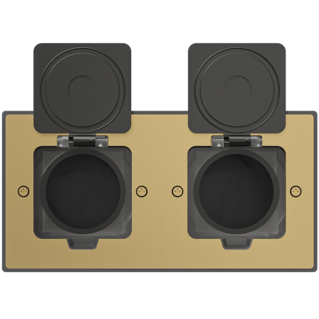 Лючок Surface 4 мод. (2 мод. 45х45 мм.), золото, IP44