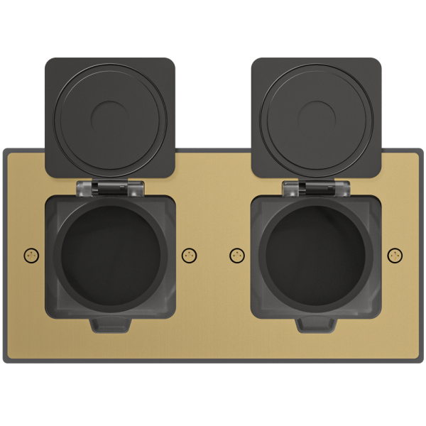 Лючок Surface 4 мод. (2 мод. 45х45 мм.), золото, IP44