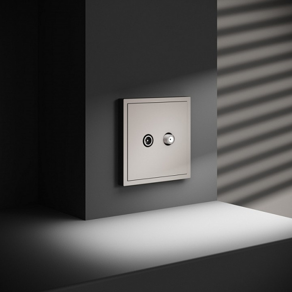 Розетка телевизионная встраиваемая VOLTUM S70 оконечная TV+SAT, (кашемир) Розетка телевизионная встраиваемая VOLTUM S70 оконечная TV+SAT, (кашемир)