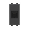 DKC Avanti Компьютерная розетка RJ-45 без шторки модульная, кат.5е, Черный матовый, 1 модуль