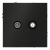 Розетка телевизионная встраиваемая VOLTUM S70 оконечная TV+SAT, (черный матовый)